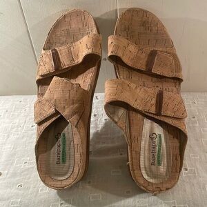Baretraps Cork Memory Foam Cherylin Birkenstock Like Double Strap Sandals Size 9